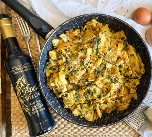 Smoky Scrambled Egg Skillet with Potatoes & Spinach Recipe